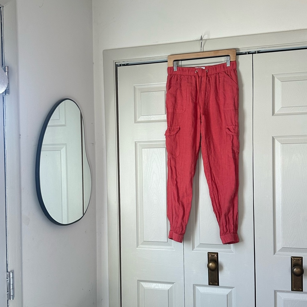 SALE — Nicole Miller Linen Cargo Jogger Pants